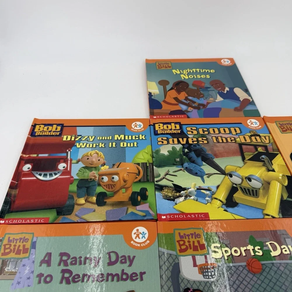 Vintage Little Bill And Bob The Builder Books Lot Of 7 Scholastic Nick Jr. Kids